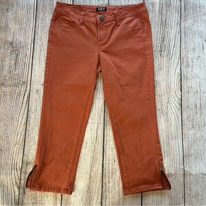 Allen B Bohemian Capris Burnt Brick Jeans Womens 8 Denim Allen‎ Schwartz Zippers